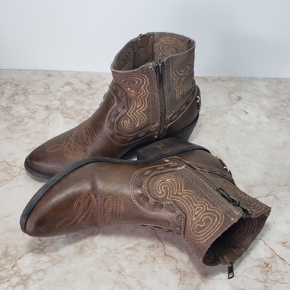 Brown Western Ankle Boots Coolway - Picture 6 of 9